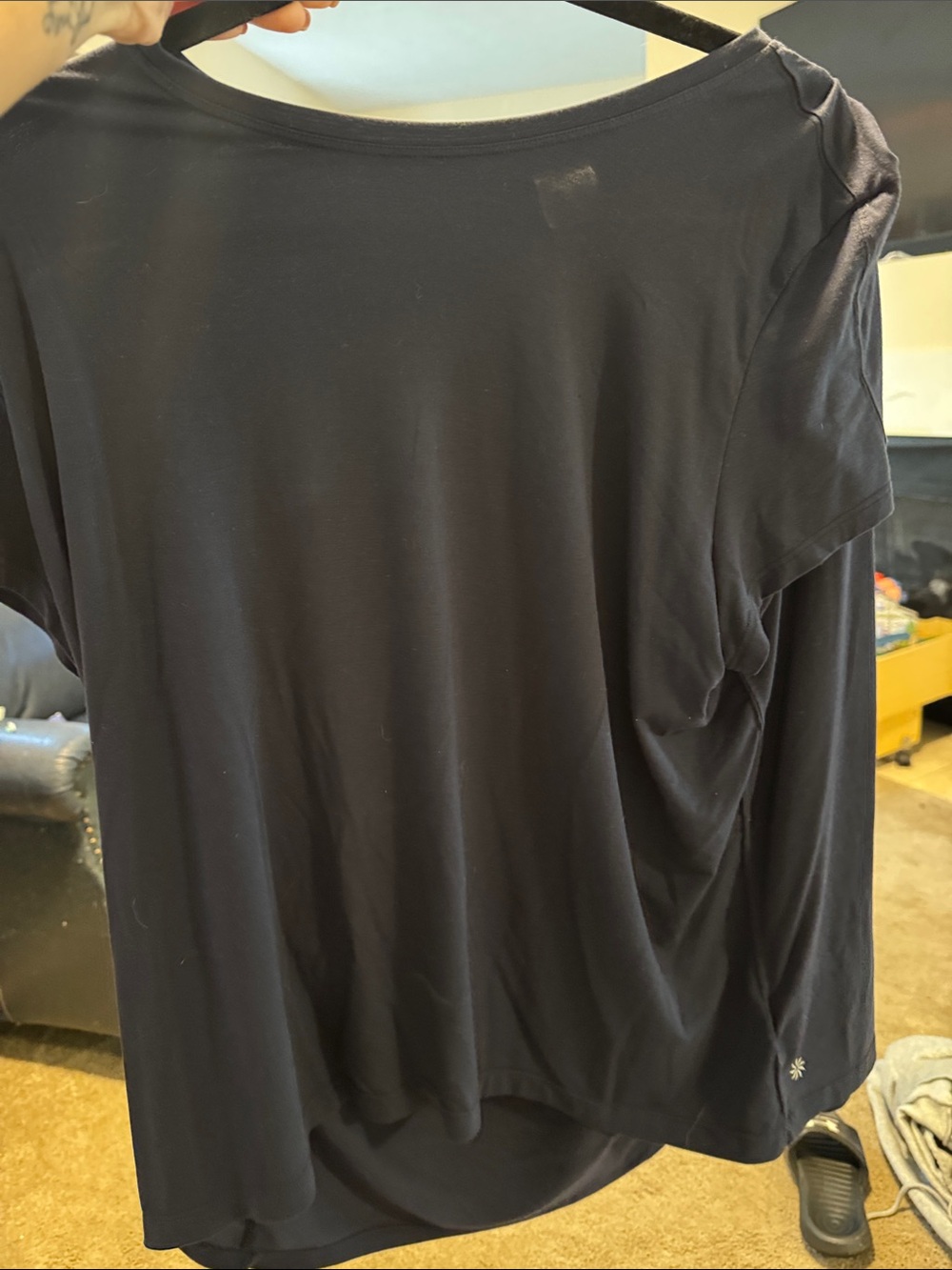 Athleta Navy Short Ease Performance Tee